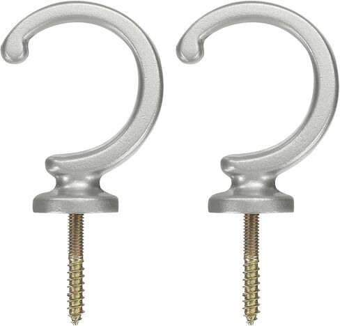 uxcell 2Pcs Curtain Holdbacks, Wall Mounted Drapery Tiebacks Hooks, Zinc Alloy Decorative Curtain Holders with Screws for Window Clothes Hat Towel, White in Saudi Arabia