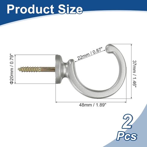 uxcell 2Pcs Curtain Holdbacks, Wall Mounted Drapery Tiebacks Hooks, Zinc Alloy Decorative Curtain Holders with Screws for Window Clothes Hat Towel, White in Saudi Arabia