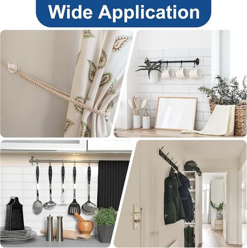 uxcell 2Pcs Curtain Holdbacks, Wall Mounted Drapery Tiebacks Hooks, Zinc Alloy Decorative Curtain Holders with Screws for Window Clothes Hat Towel, White in Saudi Arabia