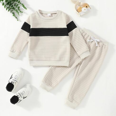 Little Boy Clothes Long Sleeve Sweatshirts+Casual Pants 2PC Fall Winter Outfits 3-8 Years in Saudi Arabia