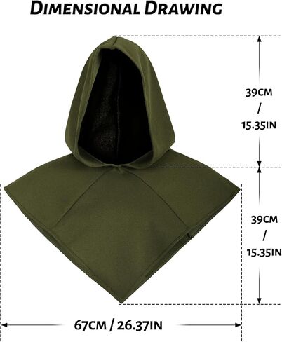 UQJE Medieval Cowl Hood Renaissance Assassin Hood Halloween Short Hooded Cloak for Adult in Saudi Arabia
