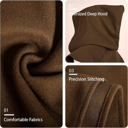 UQJE Medieval Cowl Hood Renaissance Assassin Hood Halloween Short Hooded Cloak for Adult in Saudi Arabia