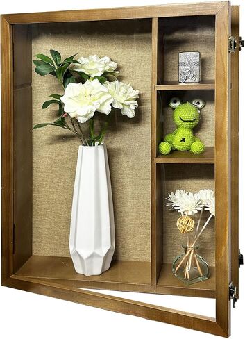 إطار صندوق ظلال مقاس 16 × 20 مع زجاج شبكي مصقول، إطار صندوق ظل عميق مع باب مفصلي، باب مفصلي، بعمق قابل للاستخدام 4/3 بوصة، خشب صلب 100% in Saudi Arabia
