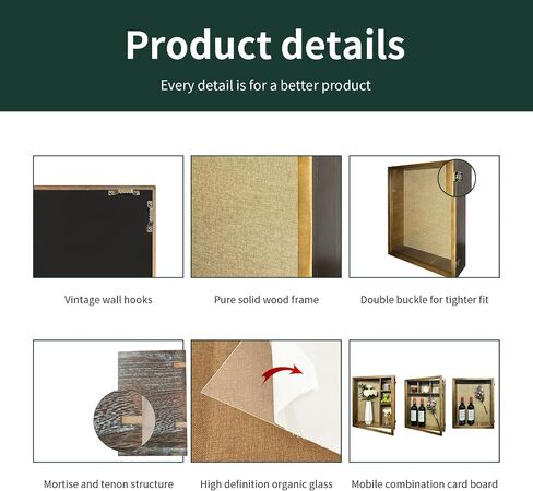 إطار صندوق ظلال مقاس 16 × 20 مع زجاج شبكي مصقول، إطار صندوق ظل عميق مع باب مفصلي، باب مفصلي، بعمق قابل للاستخدام 4/3 بوصة، خشب صلب 100% in Saudi Arabia