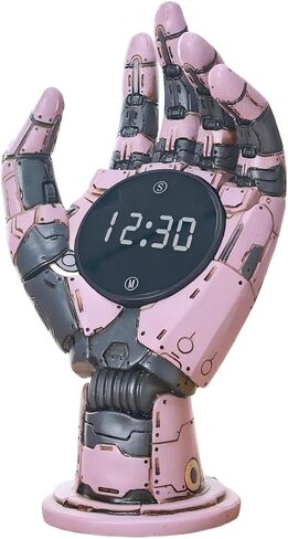 ساعة منبه رقمية يدوية ميكانيكية من Cyberpunk، تمثال راتنج Steampunk، ديكور مكتب in Saudi Arabia