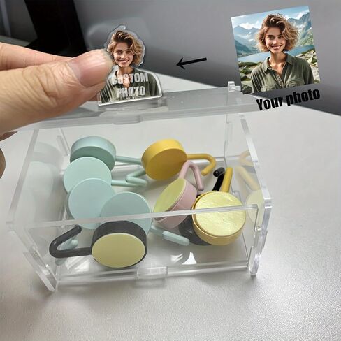 Clear Acrylic Storage Box with Photo Display, 4.13 x 2.8 x 3.15 inches, Jewelry and Small Items Organizer in Saudi Arabia