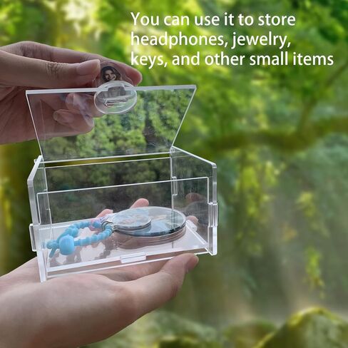 Clear Acrylic Storage Box with Photo Display, 4.13 x 2.8 x 3.15 inches, Jewelry and Small Items Organizer in Saudi Arabia