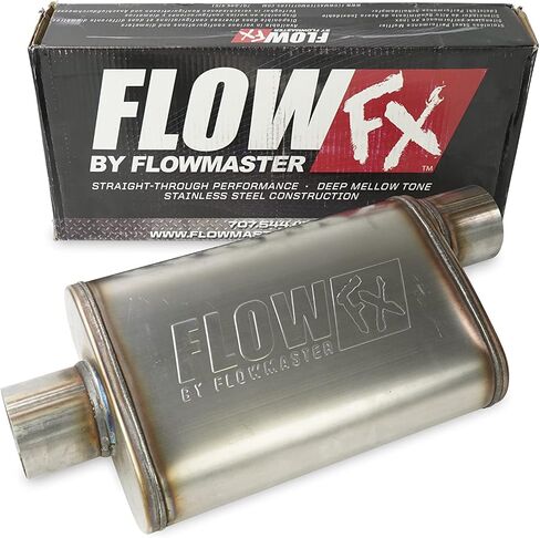 مجموعات عادم الشاحنة 2.5 بوصة طقم عادم مزدوج مع مخرج زاوية كاتم صوت Flowmaster Flow FX مع أطراف من الكروم يناسب C10، يناسب C15 63-72 بيك اب SUV in Saudi Arabia