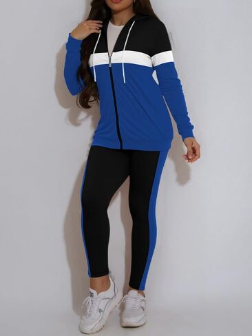 Nimsruc Two Piece Outfits For Women Long Sleeve Lounge Sets Zip Up Tracksuits Jogger Pants Set in Saudi Arabia
