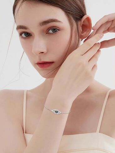 Tahitian Black Pearl Bracelet 18K White Gold Plated Sterling Silver Jewelry Gift for Wife Women Mom for Birthday Anniversary in Saudi Arabia