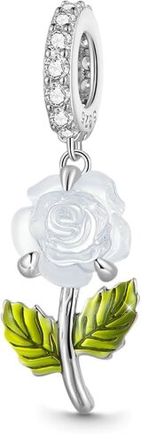 GNOCE Rose Flower Pendant Charms 925 Sterling Silver Flower Dangle Charm for Bracelet Jewelry Gift For Women Wife Fit Snake Chain Bracelets in Saudi Arabia