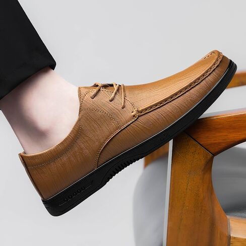 أحذية MWX الجلدية الرجالية بدون كعب سهلة الارتداء في الفستان الرسمي، أحذية مشي كاجوال مريحة للعمل in Kuwait