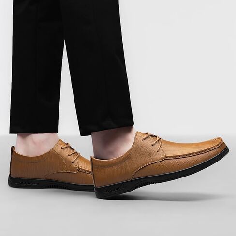 أحذية MWX الجلدية الرجالية بدون كعب سهلة الارتداء في الفستان الرسمي، أحذية مشي كاجوال مريحة للعمل in Kuwait