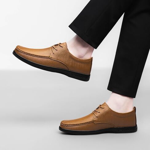 أحذية MWX الجلدية الرجالية بدون كعب سهلة الارتداء في الفستان الرسمي، أحذية مشي كاجوال مريحة للعمل in Kuwait