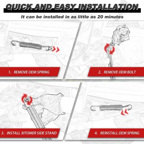 Xitomer Adjustable Kickstand Fit for Eliminator 450 2023-2025 Ninja 500 Z500 /Ninja 400 Ex400 2018-2024 /Z400 2019-2024 /NINJA e-1 ABS Z e-1 ABS 2024 2025 Side Kickstand in Saudi Arabia