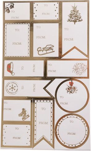Christmas Gift Labels by Graphique, 52 Self-Adhesive Holiday Stickers, 13 Designs, to and from Names, for Holiday Wrapping Paper & Gift Bags in Saudi Arabia