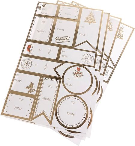 Christmas Gift Labels by Graphique, 52 Self-Adhesive Holiday Stickers, 13 Designs, to and from Names, for Holiday Wrapping Paper & Gift Bags in Saudi Arabia