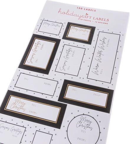 Christmas Gift Labels by Graphique, 52 Self-Adhesive Holiday Stickers, 13 Designs, to and from Names, for Holiday Wrapping Paper & Gift Bags in Saudi Arabia