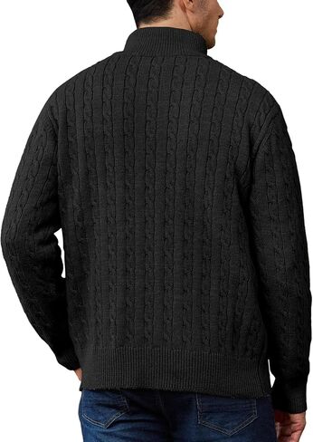 كنزة صوفية للرجال بسحاب ربعي وسترات ذات نسيج محبوك بقصة ضيقة وسترات ذات رقبة وهمية in Kuwait