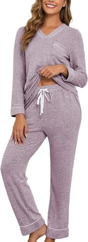 HALCYEEN Women's Pajama Sets Long Sleeve Button Down Sleepwear Nightwear Soft Pjs Lounge Sets S-XXL in Saudi Arabia