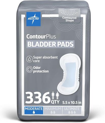 Medline Capri Plus Bladder Control Pads, Regular, 5.5" X 10.5", 28/pack, 12/carton in Saudi Arabia