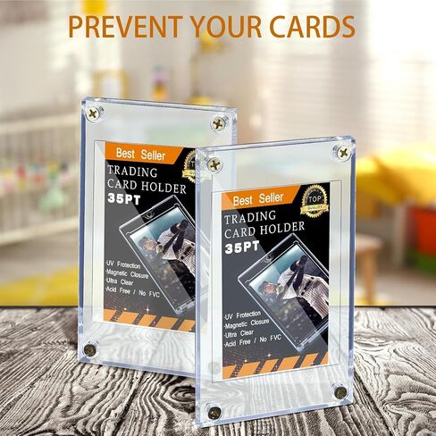 Screw Trading Card Protector with Display Stands Acrylic 35 PT Baseball Card Holder for Football Sports Game Business Display(30 Pcs) in Saudi Arabia