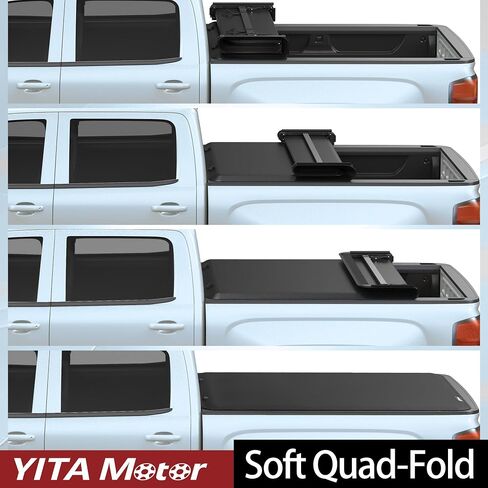 YITAMOTOR غطاء تونيو ناعم رباعي الطي يناسب فورد F-250 F-350 F250 F350 Super Duty 8ft Bed 1999-2016 in Kuwait
