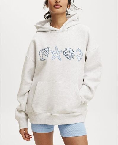 Embroidered Hoodies for Women Teen Girl Y2k Long Sleeve Beach Graphic Print Oversized Hooded Sweatshirt in Kuwait