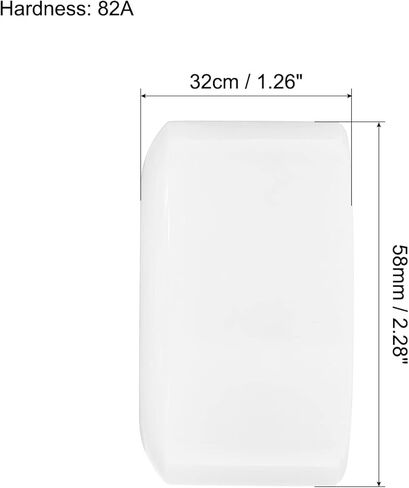 عجلات تزلج دوارة مقاس 32 × 58 مم من باتيكل مع محامل، 4 عبوات 82A رباعية بديلة للتزلج على لوح تزلج مزدوج الصف في الداخل أو الخارج، وردي in Kuwait