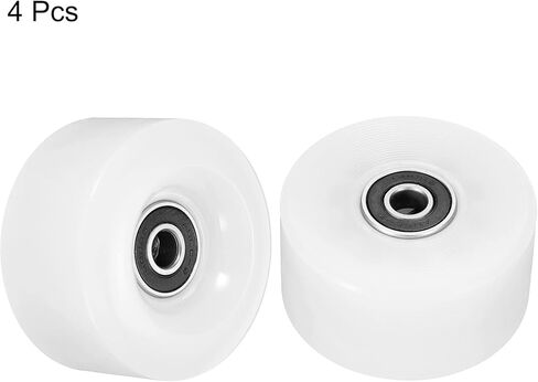 عجلات تزلج دوارة مقاس 32 × 58 مم من باتيكل مع محامل، 4 عبوات 82A رباعية بديلة للتزلج على لوح تزلج مزدوج الصف في الداخل أو الخارج، وردي in Kuwait