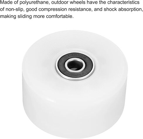 عجلات تزلج دوارة مقاس 32 × 58 مم من باتيكل مع محامل، 4 عبوات 82A رباعية بديلة للتزلج على لوح تزلج مزدوج الصف في الداخل أو الخارج، وردي in Kuwait