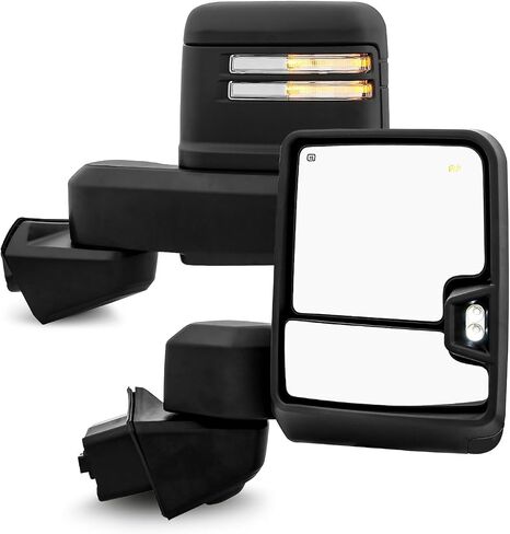 AKKON - Fits 2019-2022 GMC Sierra 1500 Power Heated Manual Folding Towing Mirror w/LED Turn Signal +Blind Spot -Black in Saudi Arabia