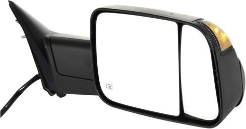 Garage-Pro Driver & Passenger Power Heated Towing Mirrors for Ram 1500 2500 2013-2018 Manual Fold, Textured, Signal Light, Puddle Lamp, Right Side Blind Spot Mirrors 2 Pack, Without Memory in Saudi Arabia