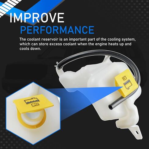 Engine Radiator Coolant Overflow Reservoir Tank with Cap Compatible with 2007-2012 Dodge Caliber 2007-2017 Jeep Compass Patriot Replaces 603-631 5058156AI 5058156AE in Saudi Arabia
