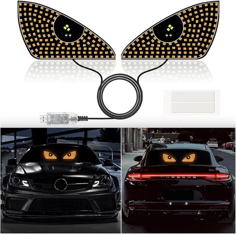 Devil Eyes Light for Cars,Dynamic Devil Eyes Led Car Lights,Devil Eyes Light for Car Windshield,USB Plug & Play Car Eyes LED Light with 12 Modes,Eye Signal Light for Car (Red) in Saudi Arabia