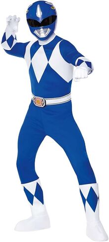 Spirit Halloween Mighty Morphin Power Rangers Adult Blue Power Ranger Costume in Kuwait