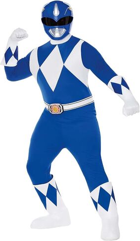 Spirit Halloween Mighty Morphin Power Rangers Adult Blue Power Ranger Costume in Kuwait
