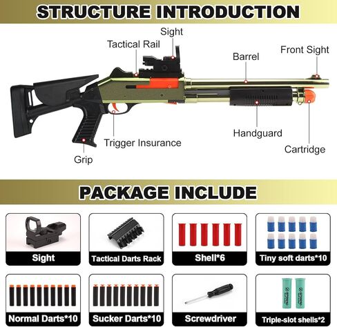 30 in Realistic Toy Foam Blaster Play Set, Shell Ejecting Soft Darts Blaster for Ages 14+ Years Old, Indoor Outdoor Gifts for Christmas Birthday in Saudi Arabia