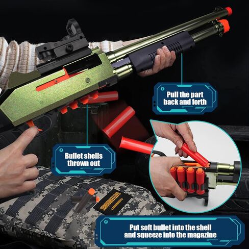 30 in Realistic Toy Foam Blaster Play Set, Shell Ejecting Soft Darts Blaster for Ages 14+ Years Old, Indoor Outdoor Gifts for Christmas Birthday in Saudi Arabia