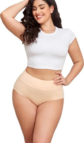 Plus Size Underwear for Women XL-5XL Cotton High Waist Briefs Postpartum Underwear Ladies Full Coverage Panties in Kuwait