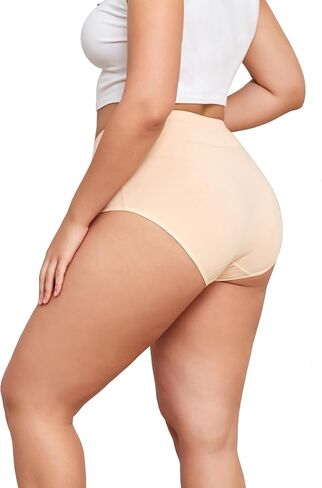 Plus Size Underwear for Women XL-5XL Cotton High Waist Briefs Postpartum Underwear Ladies Full Coverage Panties in Kuwait