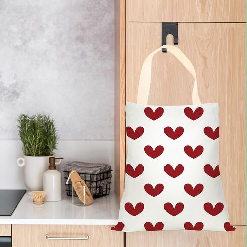 Car Trash Bag, Car Garbage Bag, Waterproof Back Seat Cars Organizer Hanging Trash Can Bin for Home, Picnic, Kitchen, Travel, Camping Vehicle Accessories Red Heart Decor in Saudi Arabia