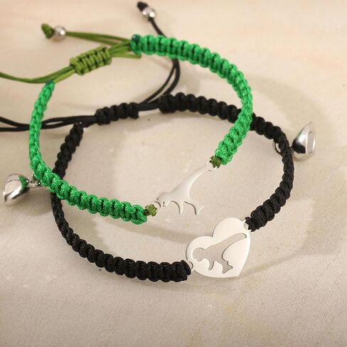 2Pcs First Day of Kindergarten School Bracelet for Mommy and Me,Matching Dinosaur Bracelets for Mother Son Daughter in Kuwait