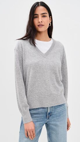 White & Warren Women's Cashmere V Neck Pullover in Saudi Arabia