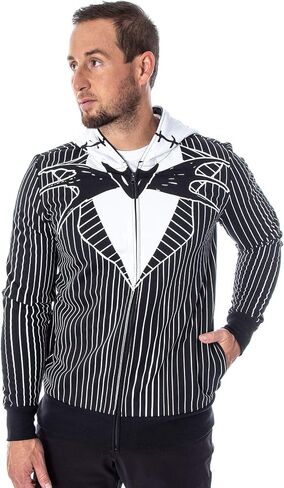 Seven Times Six Nightmare Before Christmas Men's Jack Skellington Tuxedo Full-Zip Adult Costume Hoodie in Saudi Arabia