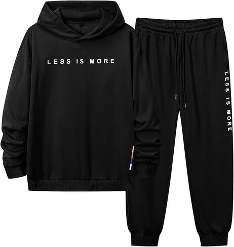 Babioboa Men's Hooded Tracksuit 2 Piece Jogging Suit Letter Graphic Sweatsuit Casual Hoodie & Sweatpant Set Sportswear in Saudi Arabia
