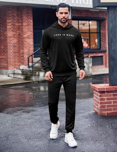 Babioboa Men's Hooded Tracksuit 2 Piece Jogging Suit Letter Graphic Sweatsuit Casual Hoodie & Sweatpant Set Sportswear in Saudi Arabia