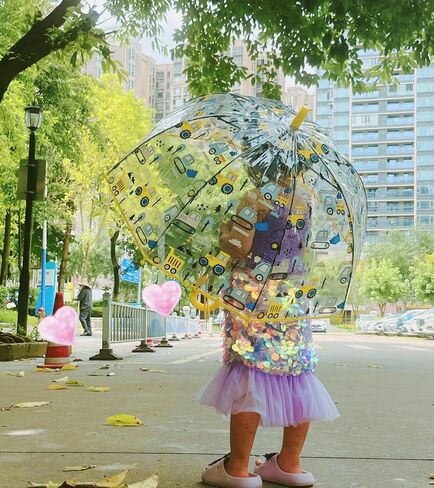 Clear Bubble Umbrella - Transparent Dome Canopy See Through for Walking Safety - Safe with Pinch - Windproof Closure - Easy-Grip Hook Handle- Auto Open- Lightweight Umbrella in Saudi Arabia