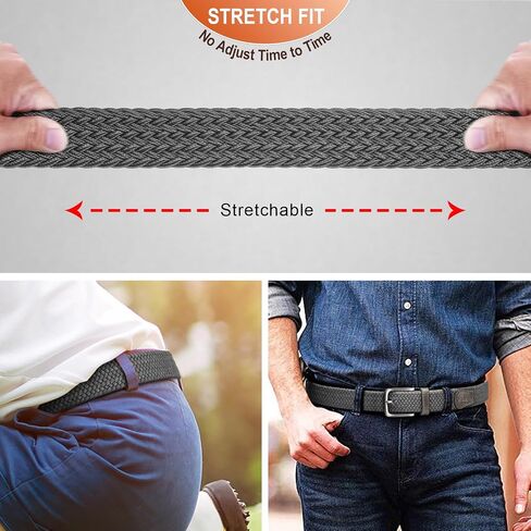 Men Belt-Stretch Woven Braided Belt For Gift Men Golf Casual Jeans Dresses with Nylon Canvas 1 3/8" in Saudi Arabia
