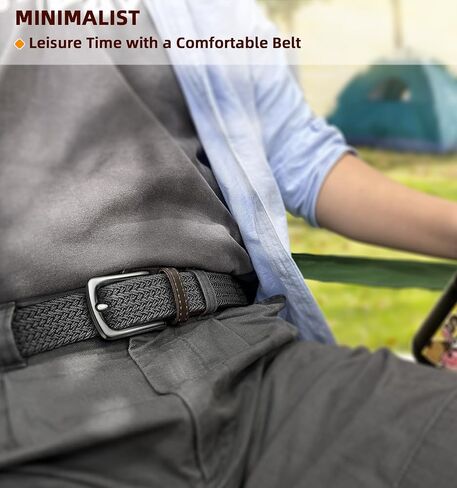 Men Belt-Stretch Woven Braided Belt For Gift Men Golf Casual Jeans Dresses with Nylon Canvas 1 3/8" in Saudi Arabia